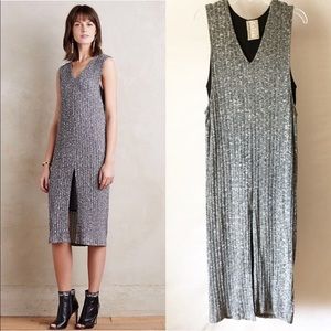 Anthropologie Left Coast Layered Ribbed Midi Dress